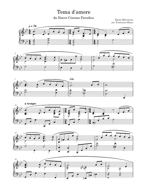 Tema d'amore (da Nuovo Cinema Paradiso)