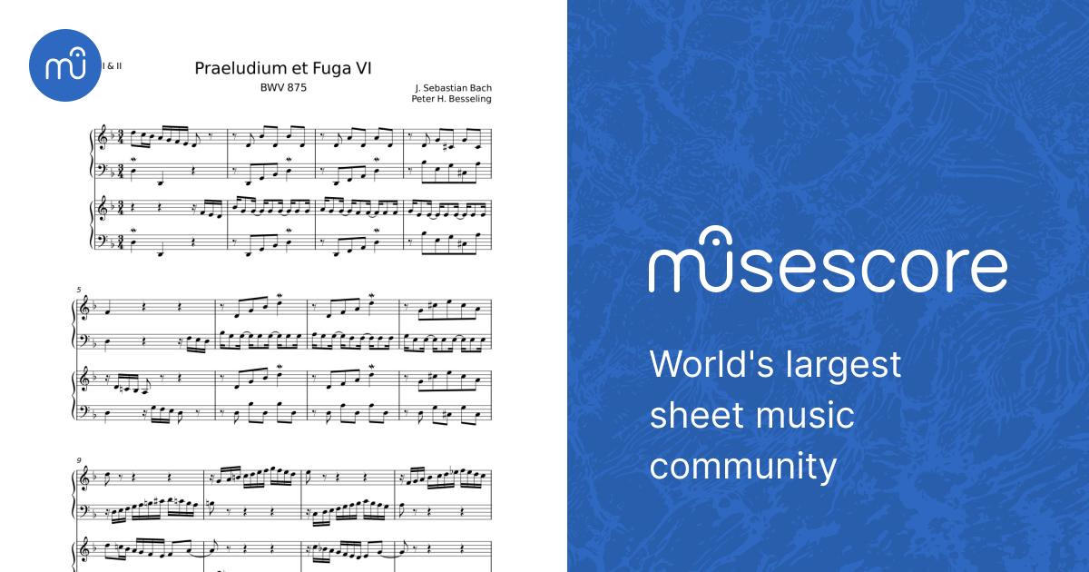 Praeludium et Fuga VI - J. Sebastian Bach Sheet Music for Piano (Piano ...