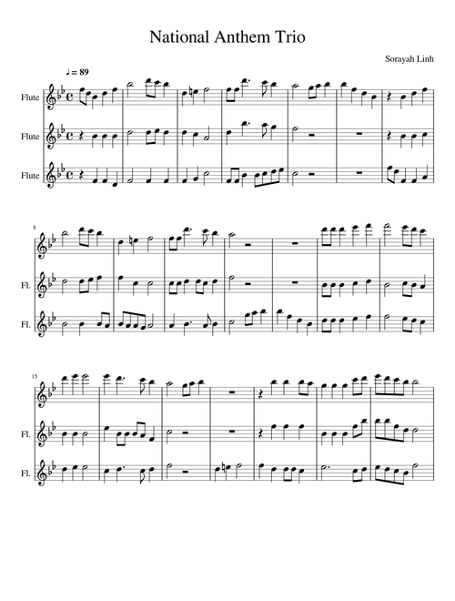 The Star Spangled Banner: Flute Trio