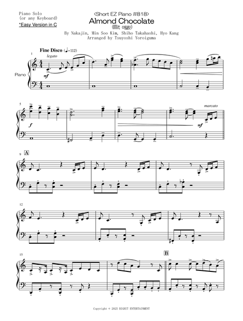 Almond Chocolate (Arr. Tsuyoshi Yoroiguma) - ILLIT (Easy Piano)