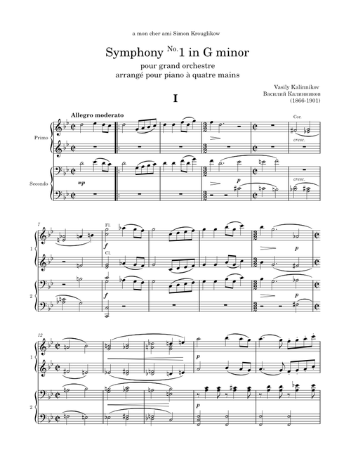 Symphony No.1 in G minor - I Allegro moderato – Vasily Kalinnikov