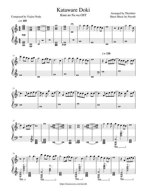 [Theishter arr.] - "Kataware Doki" - Kimi no Na wa OST