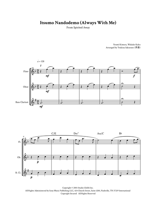 Itsumo Nandodemo (Always With Me) (Arr. Tsukina Sakurano (桜野 月奈)) - Youmi Kimura (Woodwind Ensemble)