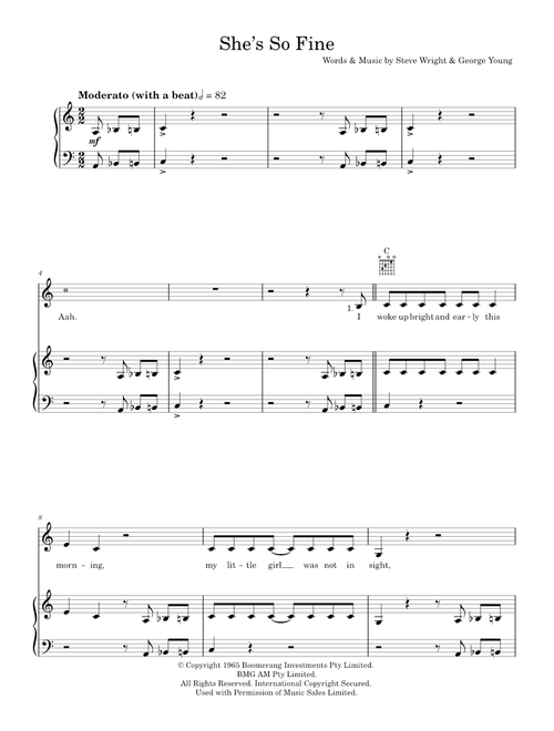She's So Fine - The Easybeats (Piano-Vocal-Guitar (Piano Accompaniment))