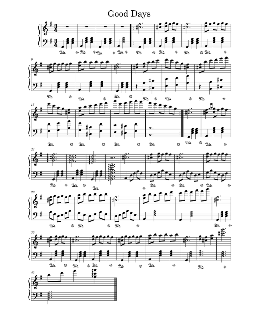 Good Days Sheet music for Piano (Solo)