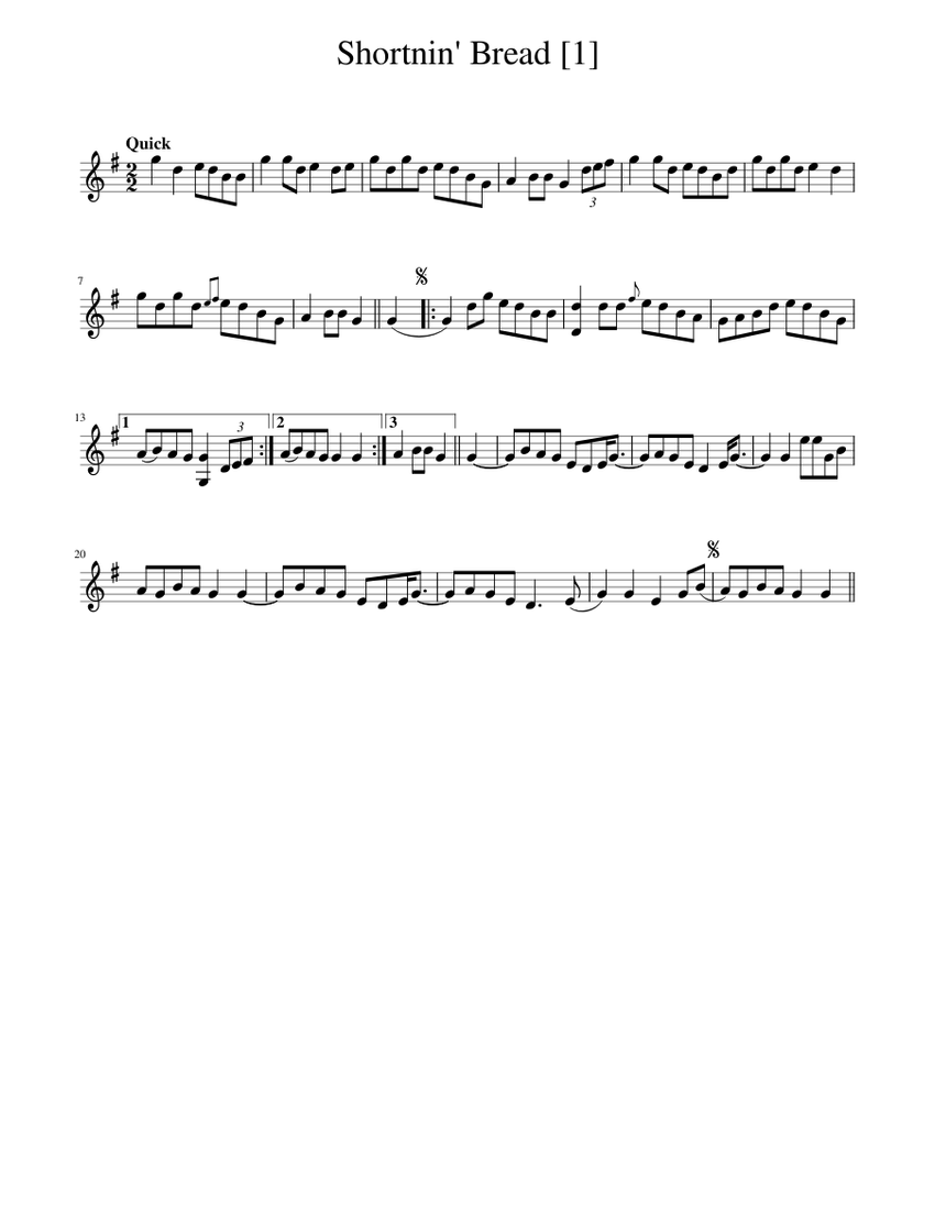 Shortnin' Bread Sheet music for Piano (Solo)
