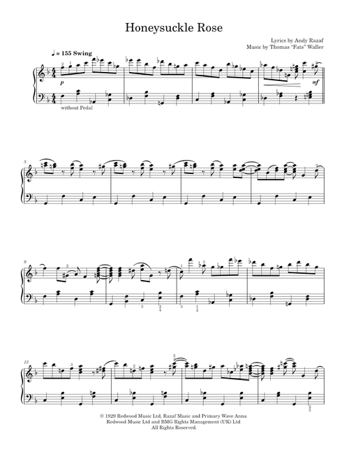 Honeysuckle Rose - Fats Waller (Piano-Voice-Guitar)