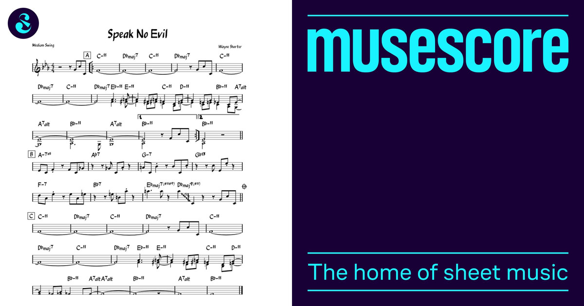 Speak No Evil Sheet Music with Chords for Piano (Jazz Band) easy