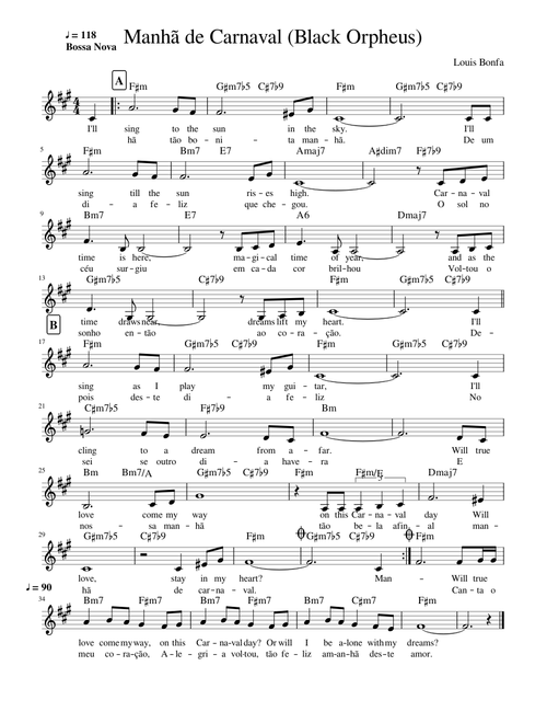 Manhã de Carnaval (Black Orpheus)_Bm