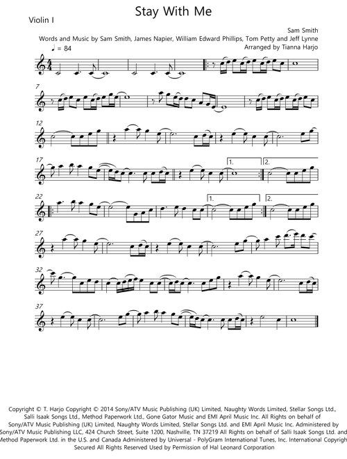 Stay With Me (Arr. Tianna Heppner) - Sam Smith (String Quartet)