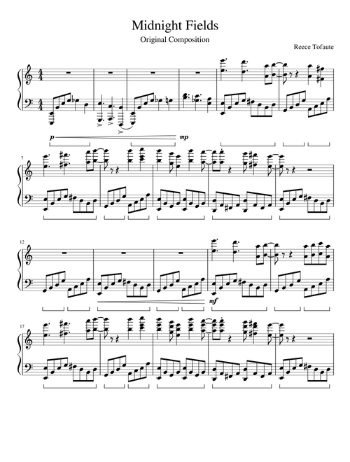 Reece Tofaute | Free sheet music | Download PDF or print on