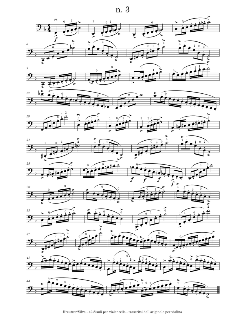 Studio N.3, Dai 42 Studi Per Violoncello – Rodolphe Kreutzer