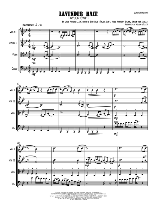 Lavender Haze (Arr. Alison Gillies) - Taylor Swift (String Quartet)