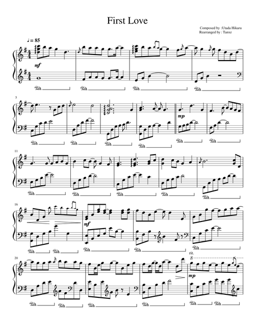 Utada Hikaru - First Love (advanced piano solo)