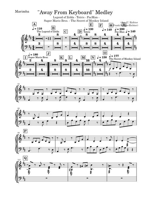 Away From Keyboard Medley Marimba