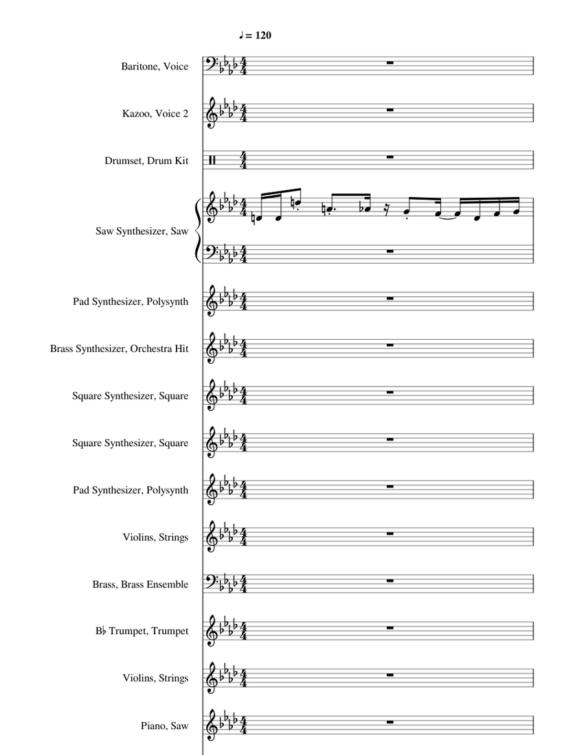 MIDIlovania Sheet music for Piano Baritone Kazoo Trumpet in b flat more instruments Mixed Ensemble Musescore
