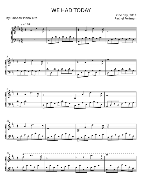 WE HAD TODAY - Rainbow Piano Tuto