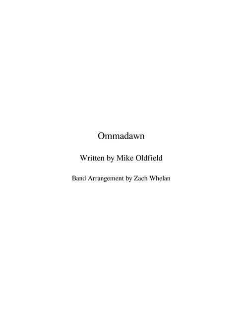 Ommadawn - Mike Oldfield (Concert Band) ~13.5% Complete