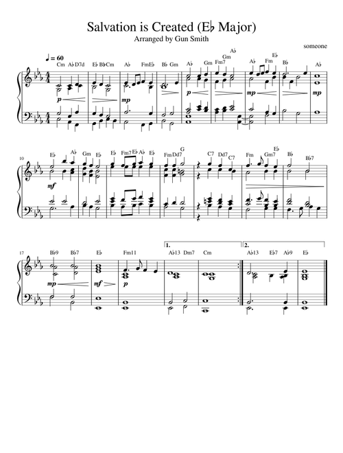 Spaséñiye, sodélal (Salvation is Created) – Pavel Tschenokoff Salvation is Created (E♭ Major)