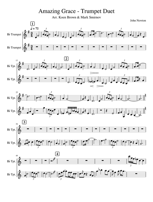 Amazing Grace - Trumpet Duet