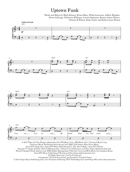Uptown funk - Bruno Mars (Easy Piano)