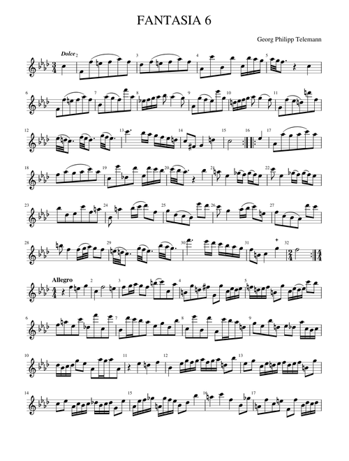 G.P. Telemann, FANTASIA Nr. 6