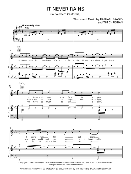 It Never Rains (In Southern California) - Albert Hammond