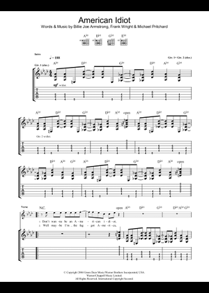 Play Official version of Kill the dj Sheet Music by Green Day for