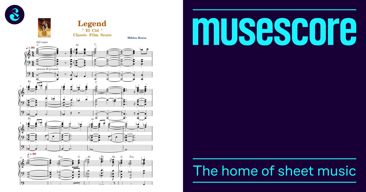 Legend (El Cid) – Miklos Rosza Sheet Music with Chords for Organ 