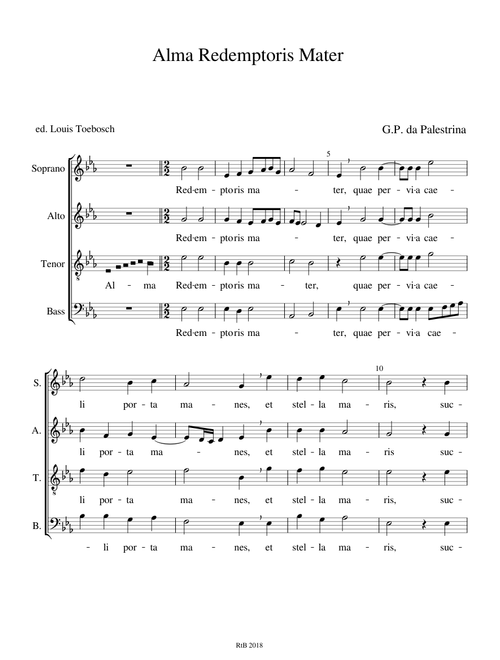 Alma Redemptoris Mater (Palestrina)