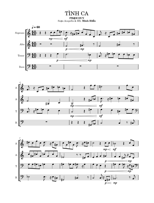 Tình Ca – Phạm Duy (Composed for A capella & Choral by Đỗ Kỳ Minh Hiển)