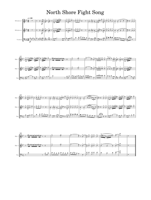 North Shore Fight Song (Mellophone 1 & 2)