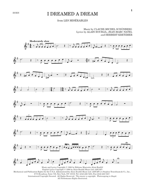 I Dreamed A Dream - Claude-Michel Schonberg (French Horn Solo)