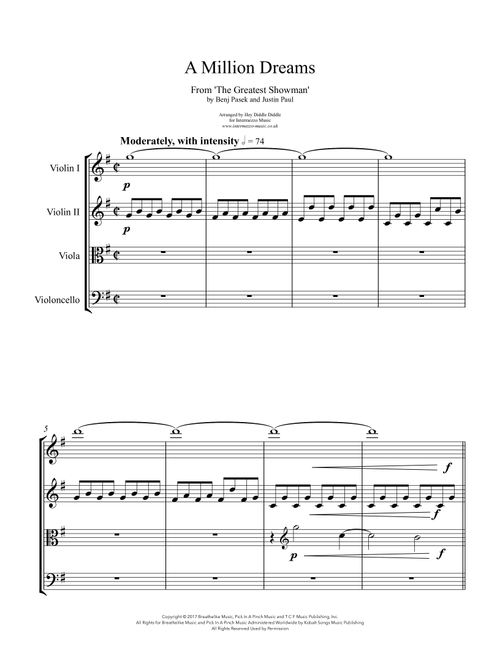 A Million Dreams (Arr. Hey Diddle Diddle) - Joe Trapanese, John Debney (String Quartet)