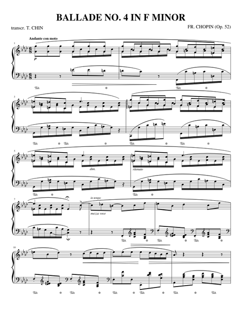 Chopin - Ballade No. 4 in F Minor (Op. 52)