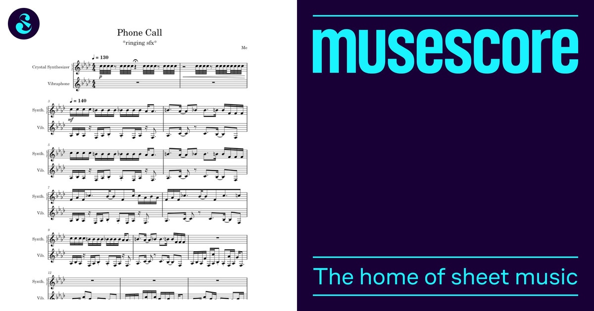 phonecall Sheet Music for Vibraphone, Synthesizer (Mixed Duet ...
