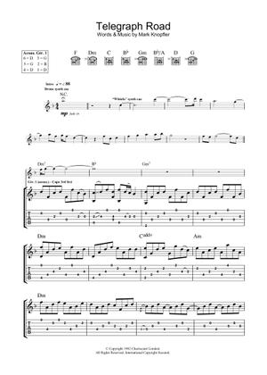 Play Official version of Sultans of swing Sheet Music by Dire
