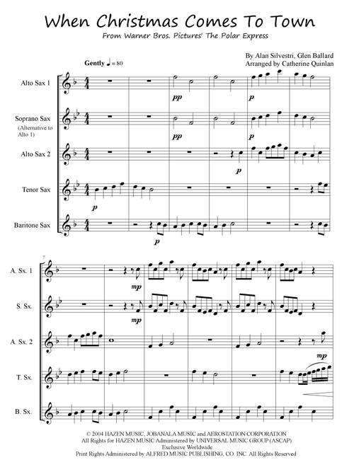 When Christmas Comes To Town (Arr. Catherine Quinlan) - Andrea Bocelli (Woodwind Ensemble)