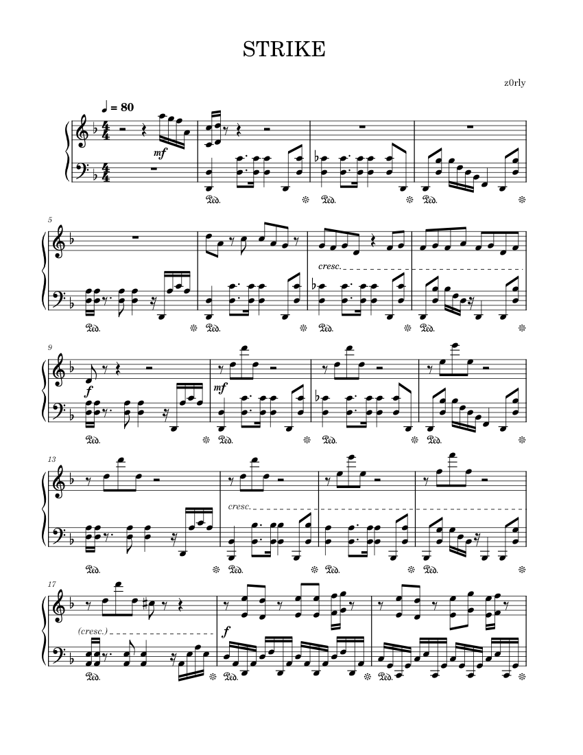 STRIKE - piano tutorial