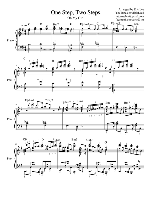 Oh My Girl - Step by Step - Piano Solo