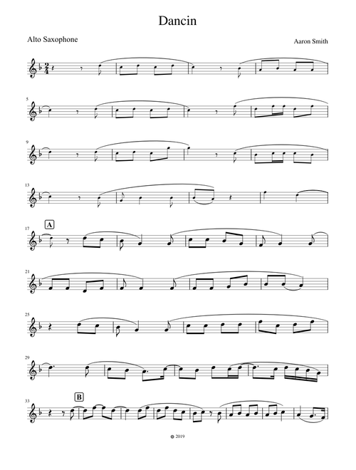 Dancin ---- Aaron Smith -- For Alto Sax