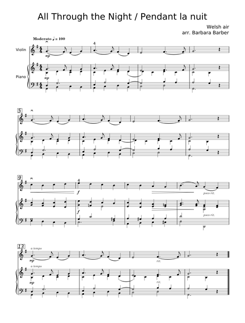 All Through The Night - Welsh Carol