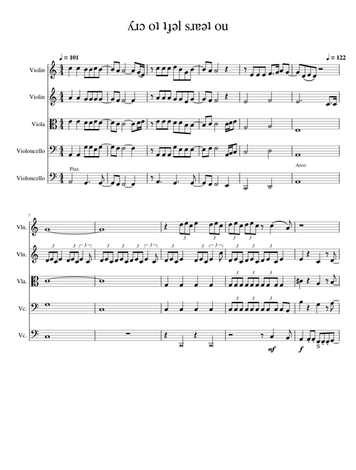 No tears left to cry Cello Quintet