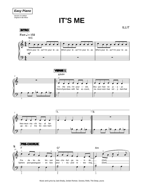 It's Me - ILLIT (Easy Piano)