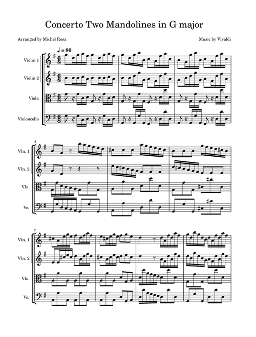 Concerto for two bandolins in G major (Arr. Harmonistas) - Vivaldi (String Quartet)