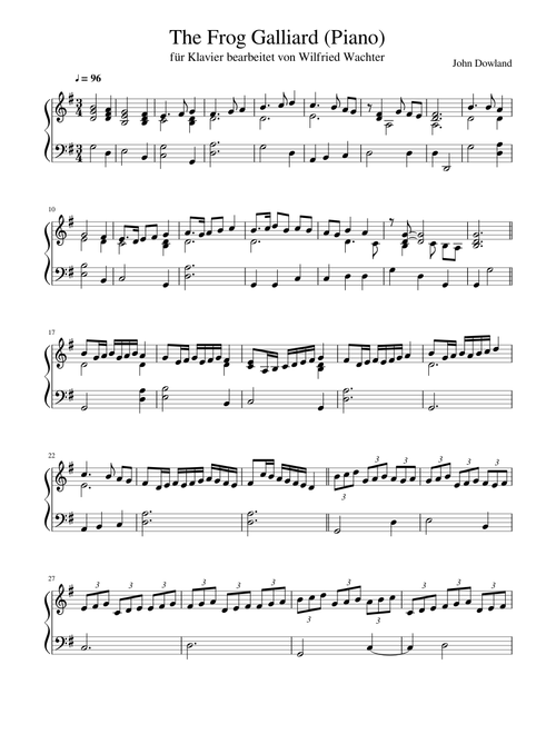 The Frog Galliard (Piano)
