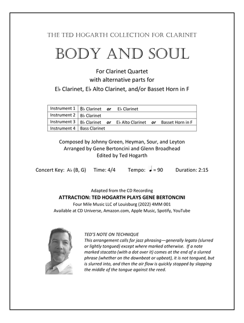 Body And Soul (Arr. Gene Bertoncini and Glenn Broadhead) - Tony Bennett & Amy Winehouse (Woodwind Ensemble)