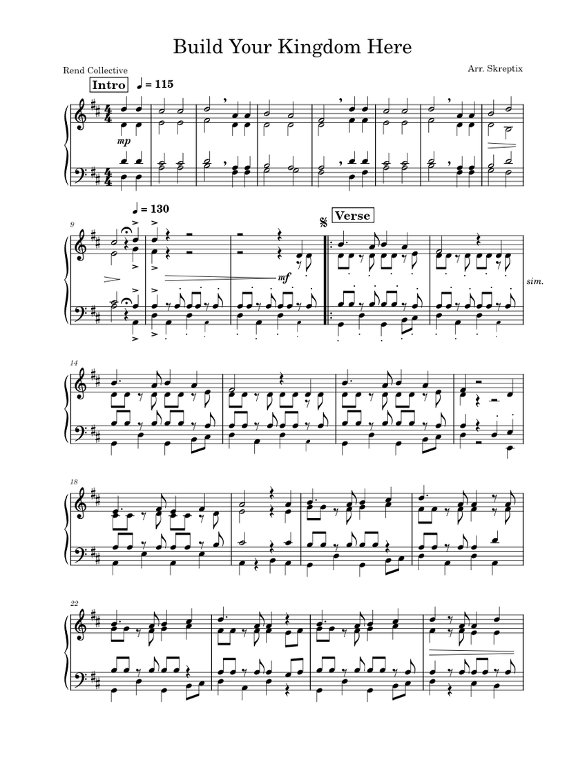 Build your kingdom here Rend Collective Sheet music for Brass group