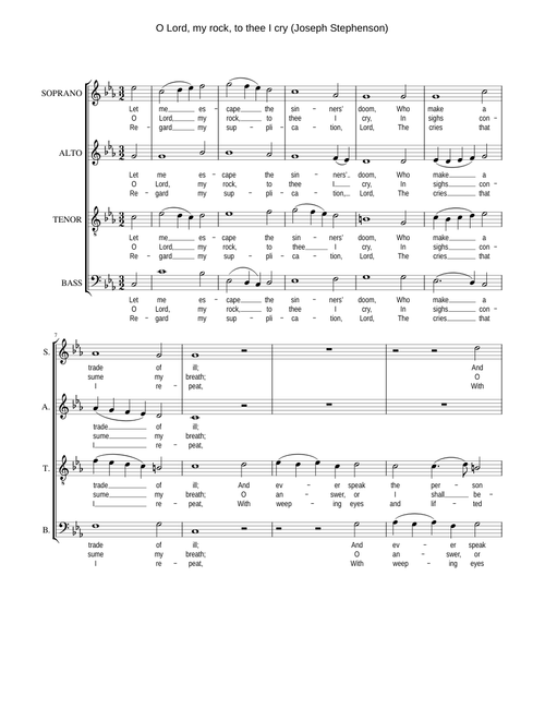 O Lord, my rock, to thee I cry - Joseph Stephenson