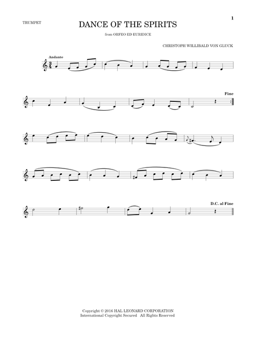 Dance Of The Spirits - Christoph Willibald von Gluck (Trumpet Solo)